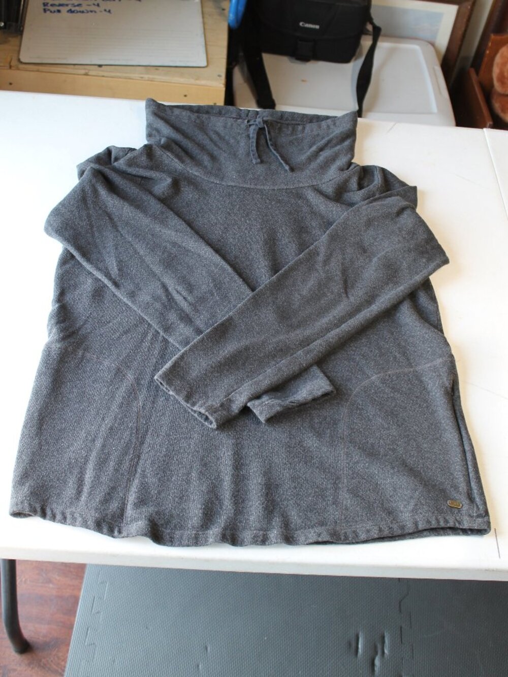 Field & Stream FAS Gray Cowl Neck Fleece Pullover Sweatshirt Women's L Cozy